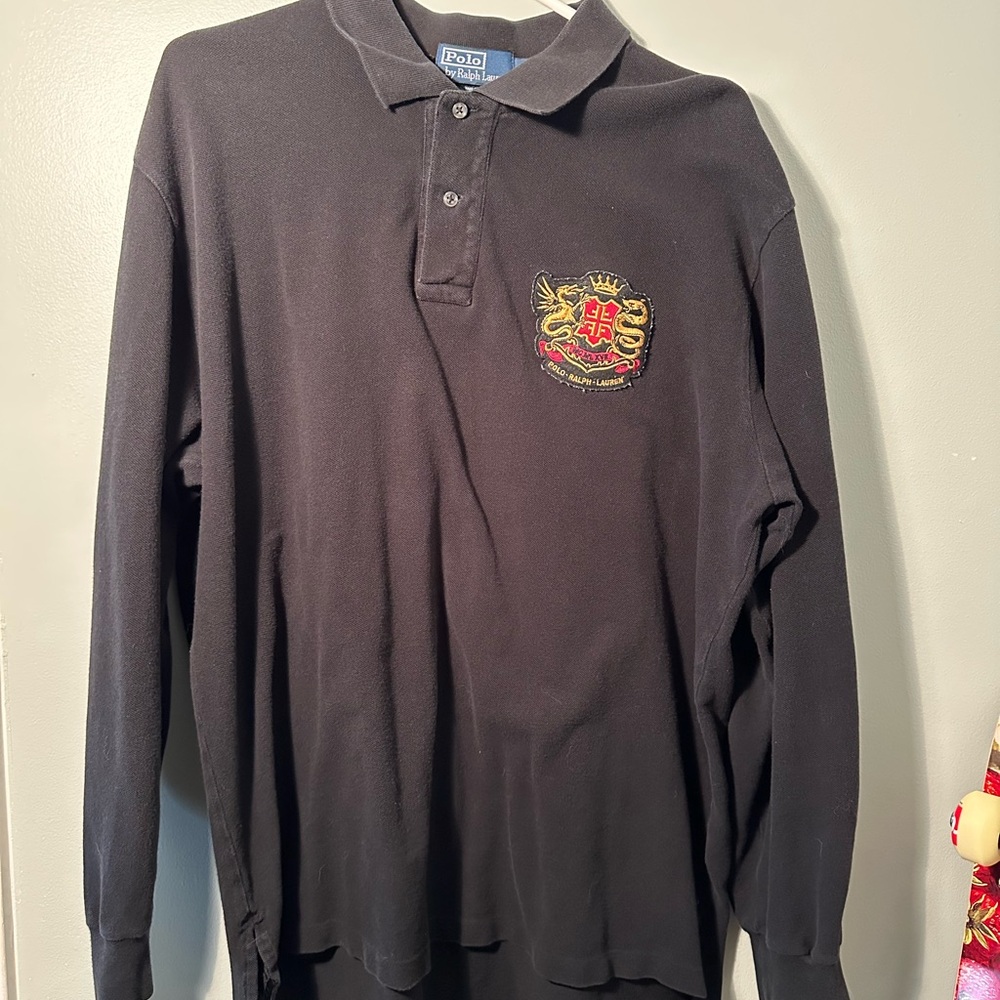 Polo by Ralph Lauren Black and Red Embroidered Polo Shirt